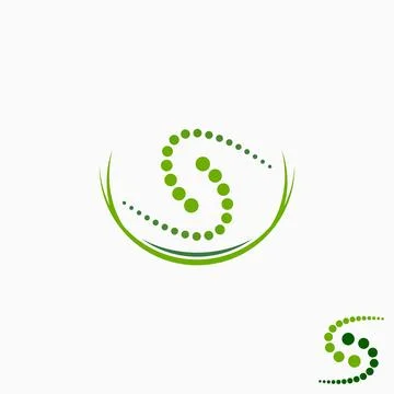 Initial S font swoosh spin flip spine bone monogram typography spinal Stock Illustration