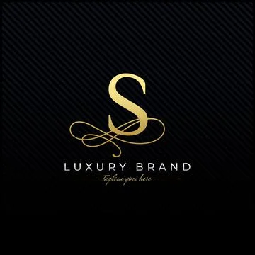 Initial S Luxury Letter Logo Design , Elegance Wedding Initial Monogram Stock Illustration