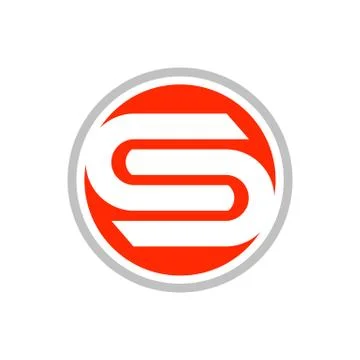 Initial S Media Link Circle Emblem Stock Illustration