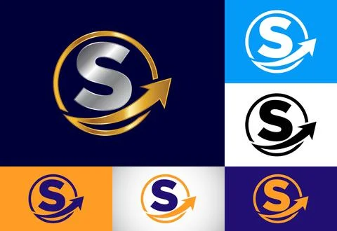 Initial S monogram alphabet symbol design incorporated with the arrow. Fina.. Stock Illustration
