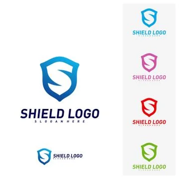 Initial S Shield Logo Design Concepts. S Letter Shield Vector illustration De Illustrazione stock