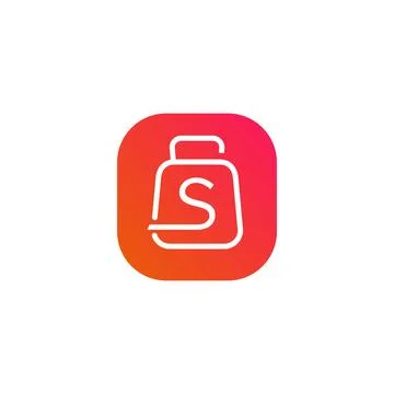 Initial S shopping cart logo symbol vector app Stock Illustration