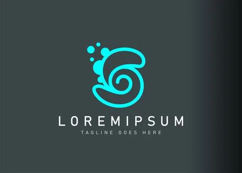 Initial S swirl logo design. Vector illustration of abstract water swirl. Mod 스톡 일러스트