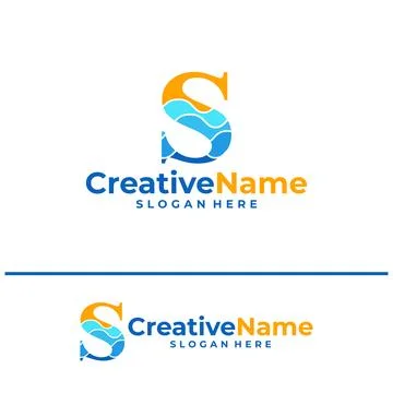 Initial S water logo vector template, Creative water with letter S logo des.. 스톡 일러스트