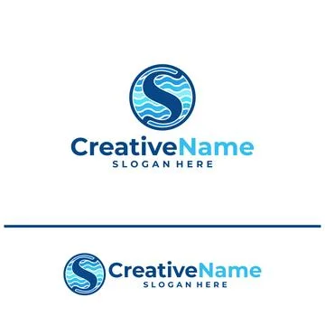 Initial S water logo vector template, Creative water with letter S logo des.. Stock Illustration