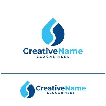 Initial S water logo vector template, Creative water with letter S logo des.. Ilustração Stock