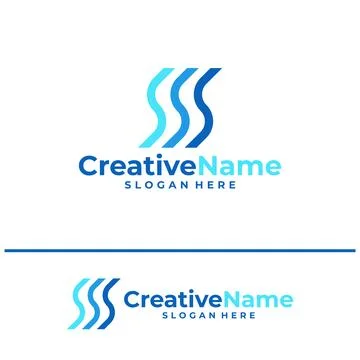 Initial S water logo vector template, Creative water with letter S logo des.. Ilustración de archivo