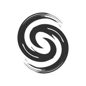 Initial S Zen Refresh Symbol Brush Stock Illustration