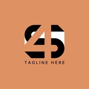 Initial S4 or 4S font on negative space idea trendy branding sport tech loop Stock Illustration