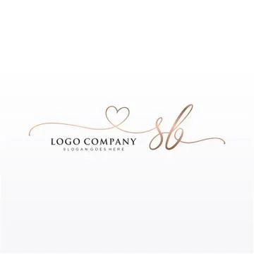 Initial SB beauty monogram and elegant logo design Stock Illustration