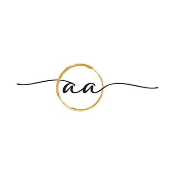 A A Initial Script Letter Beauty Logo Template 스톡 일러스트