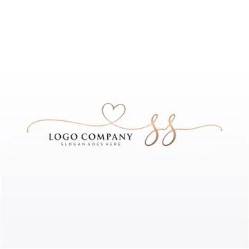 Initial SS beauty monogram and elegant logo design Stock Illustration