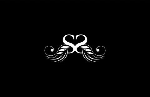 Initial SS letter luxury beauty flourishes ornament monogram logo Stock Illustration