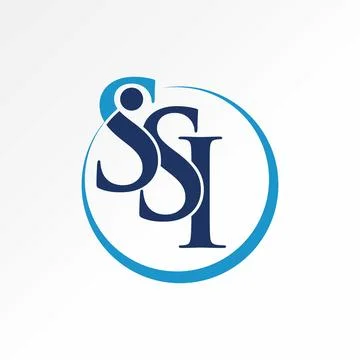 Initial SSI serif font circle swoosh royal hotel consulting elegance fashion Stock Illustration