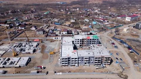 The initial stage of the construction of an apartment building. 動画素材 152114102