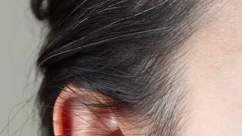 The initial stage of gray hair. The problem of gray hair in women. Stock Footage 301653533