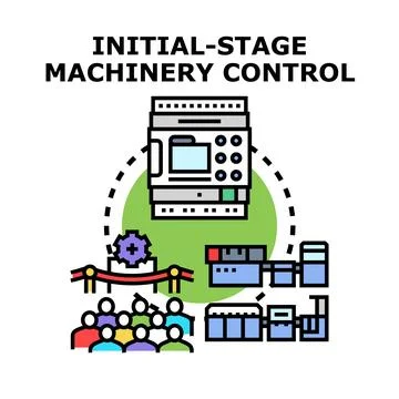 Initial stage machinery control and automation system Illustrazione stock