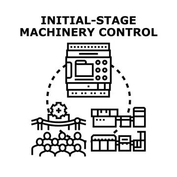 Initial stage machinery control and automation system Stockillustratie
