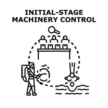 Initial stage machinery control concept illustration Stock Illustration