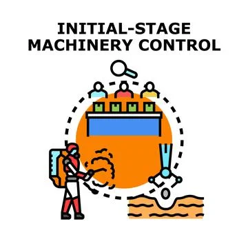 Initial stage machinery control concept illustration Stock Illustration