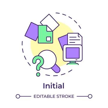 Initial stage multi color concept icon Stock Illustration
