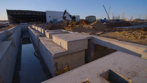 The initial stages of construction of the factory shop have been completed Stock Footage 161957107