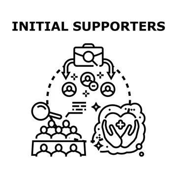 Initial supporters attracting new people and managing community Stock Illustration