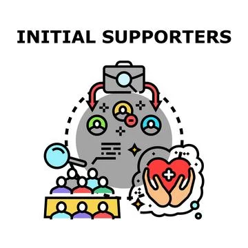 Initial supporters attracting new people and managing community Illustrazione stock