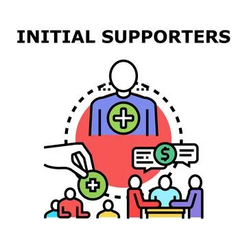 Initial supporters providing early funding and community building Ilustración de archivo