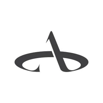 Initial A with swoosh vector logo icon Stock Illustration