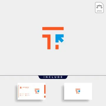 Initial T Click Pointer Logo Template Vector 스톡 일러스트