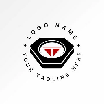 Initial T font on triangle 3D hexagon automotive sport engineer trigon brand Stock Illustration