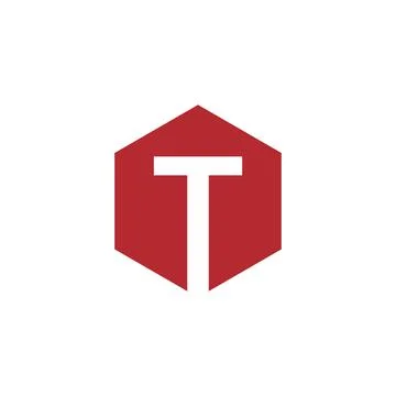 Initial T hexagon logo vector Stock Illustration