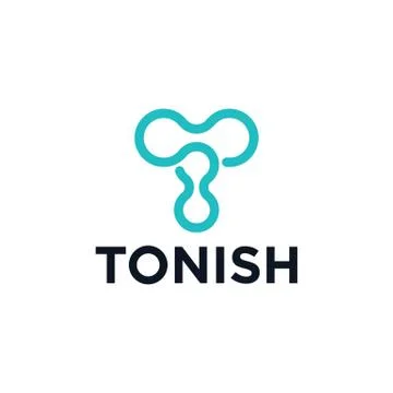 Initial T logo design template unique for technology Stock Illustration