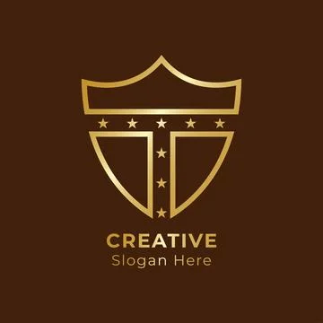 Initial T shield logo icon. Stock Illustration