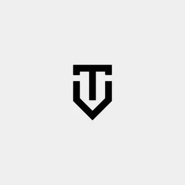 Initial T Shield Logo Template Vector Design Stock Illustration