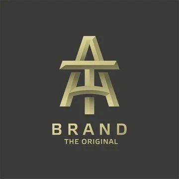 Initial AT, TA, Monogram Letter Mark Vector Stock Illustration