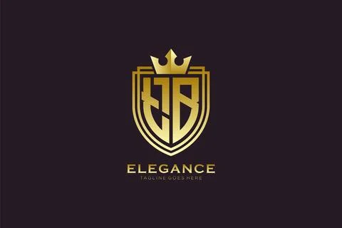 Initial TB elegant luxury monogram logo or badge template with scrolls and .. Stock Illustration