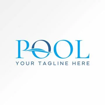 Initial text word Pool font swimming water Related to swim monogram typography Stock Illustration