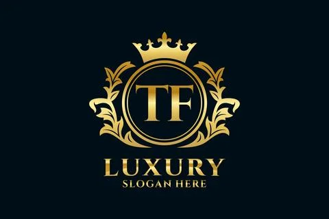 Initial TF Letter Royal Luxury Logo template in vector art for luxurious br.. Stock Illustration