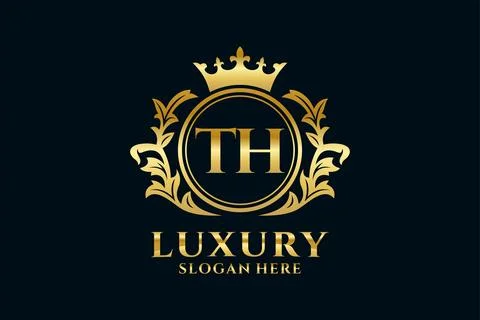 Initial TH Letter Royal Luxury Logo template in vector art for luxurious br.. Illustrazione stock