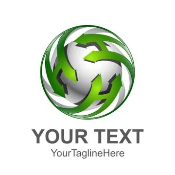 Initial three letter H rotate with 3d sphere logo element Stock Illustration