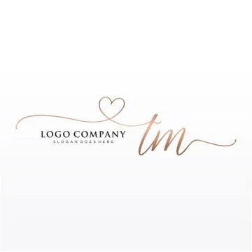 Initial TM beauty monogram and elegant logo design Stock Illustration