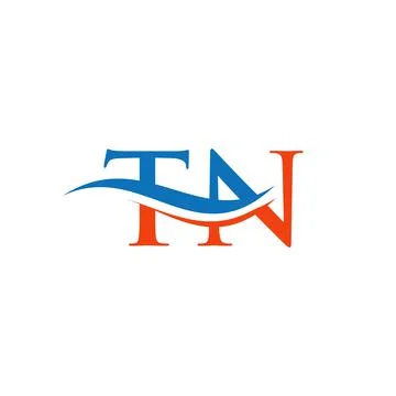 Initial TN letter linked logo vector template. Swoosh letter TN logo design. Stock Illustration