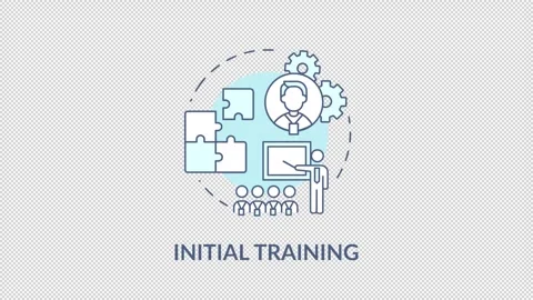 Initial training blue concept icon animation 動画素材 310290801