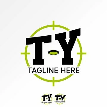 Initial TY font golf hole target point sport to monogram typography club ball Illustrazione stock
