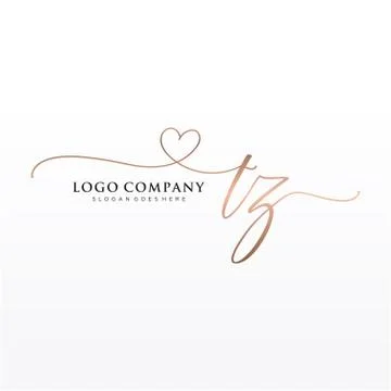 Initial TZ beauty monogram and elegant logo design Illustrazione stock