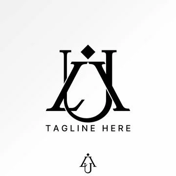 Initial ULI serif font cut connected to consulting luxury elegant art trendy Stock Illustration