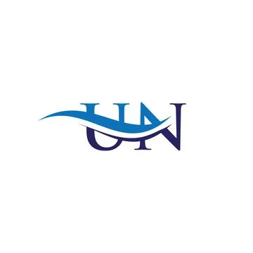 Initial UN letter linked logo vector template. Swoosh letter TN logo design. Stock Illustration