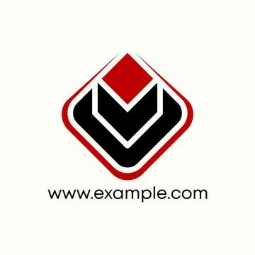 Initial V font down arrow on rhombus veteran balance chevron development loop Stock Illustration